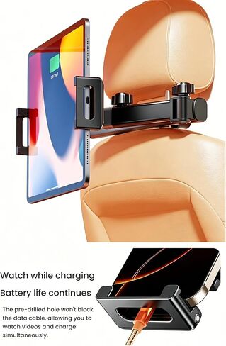 Chapter Seven Car Headrest Tablet Holder,[Lockable 3 in 1 Extension Arm & 360° Rotation],Tablet Mount for Car Backseat,Gifts Road Trip Essentials for Kids,for 4.7-13" Devices in Kuwait
