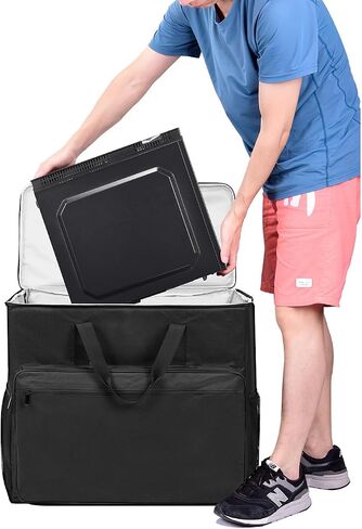 BUBM PC Carrying Case on Wheels, Desktop Travel Bag with Detachable Trolley for PC Tower, Monitor, Keyboard and Mouse, Black (Bag Only, for 24" Monitor) in Kuwait