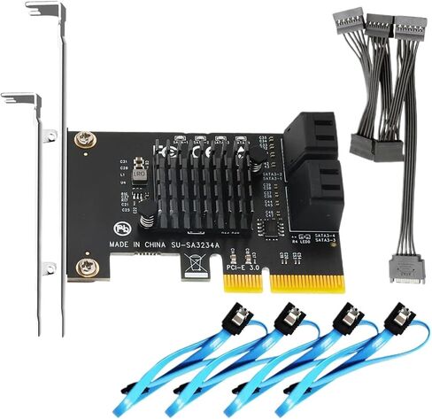 4-Ports PCIe X2 SATA 3.0 Expansion Card in Kuwait