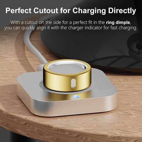 Cover Compatible for Oura Ring Gen 4/Gen 3 Horizon/Gen 3 Heritage,(NOT Compatible with Oura Ring 4-Ceramic), Charging Directly,Rugged TPU Finger Protector for Workout Women Men-Gold+Gold-Size 6 in Kuwait