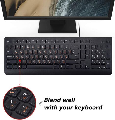 3PCS Arabic Keyboard Stickers for Laptop, MacBook Air/Pro, Desktop PC Computer, Replacement Keyboard Stickers, Orange Arabic Lettering with Non Transparent Black Background in Saudi Arabia