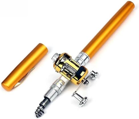Portable Pocket Mini Fishing Rod - Compact Travel-Ready Gear Ultra-Light Aluminum Alloy Telescopic Design, Perfect for Beginners, Camping, Backpacking & Gifting in Kuwait