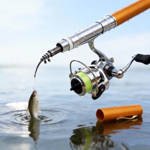 Portable Pocket Mini Fishing Rod - Compact Travel-Ready Gear Ultra-Light Aluminum Alloy Telescopic Design, Perfect for Beginners, Camping, Backpacking & Gifting in Kuwait