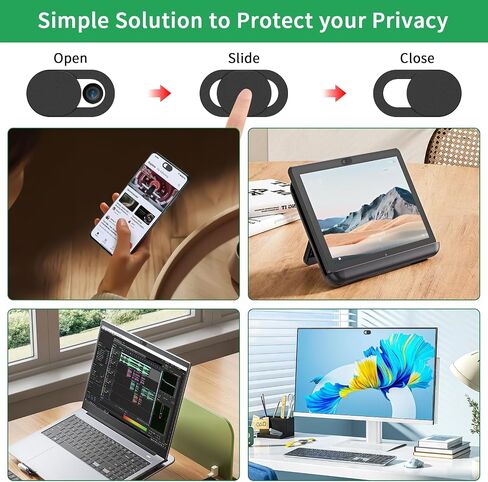 [25 Pack] Laptop Camera Cover Slide, Ultra-Thin Webcam Cover Compatible with Camera for MacBook,Laptop,PC,Computer,iMac,iPad. 0.022in Thick Web Blocker Protect Your Privacy and Security in Saudi Arabia