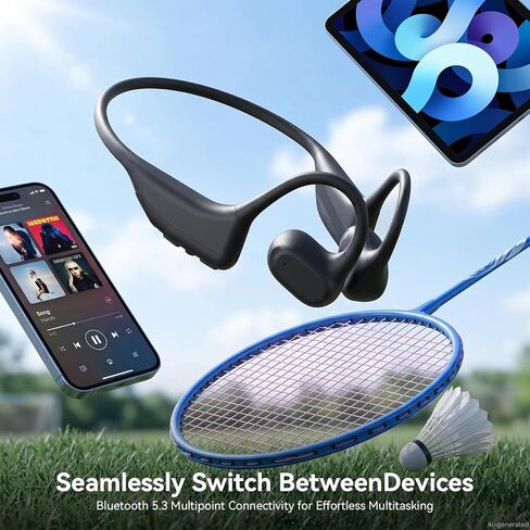 LEVN Open Ear Headphones, Running Headphones Bluetooth 5.3, 14H Battery Sweatproof & Water-Resistant, Wireless with Built-in Mic for Sport, Cycling, Workout, Gift in Kuwait