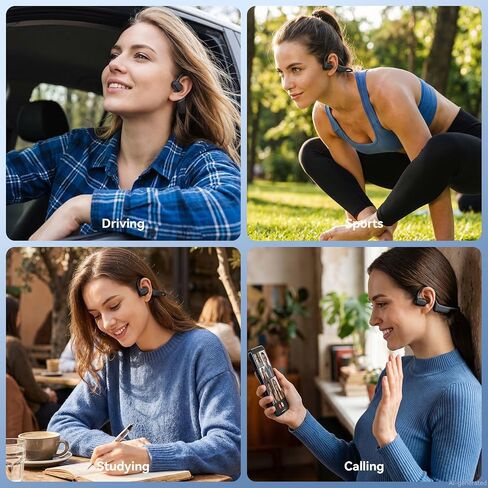 LEVN Open Ear Headphones, Running Headphones Bluetooth 5.3, 14H Battery Sweatproof & Water-Resistant, Wireless with Built-in Mic for Sport, Cycling, Workout, Gift in Kuwait
