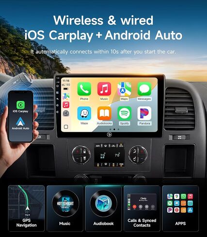 Car Radio Stereo for Chevy Silverado GMC Sierra 07-13, CarPlay Android Auto in Kuwait
