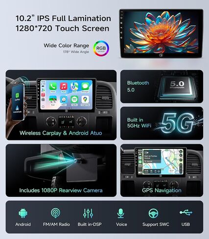 Car Radio Stereo for Chevy Silverado GMC Sierra 07-13, CarPlay Android Auto in Kuwait