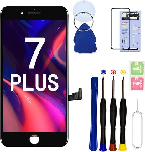 for iPhone 7 Plus Screen Replacement Kit,5.5 Inch 3D Touch LCD Digitizer Display for iPhone 7 Plus,with Repair Tools Kit (Black) in Kuwait