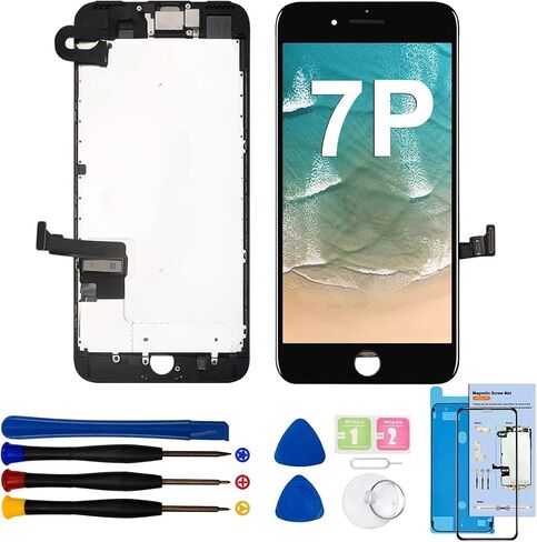 for iPhone 7 Plus Screen Replacement Kit,5.5 Inch 3D Touch LCD Digitizer Display for iPhone 7 Plus,with Repair Tools Kit (Black) in Kuwait