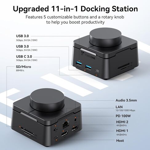 TobenONE Laptop Docking Station Dual Monitor,Dual 4K HDMI,5 USB,100W PD in Kuwait
