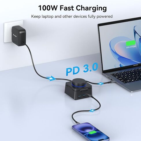 TobenONE Laptop Docking Station Dual Monitor,Dual 4K HDMI,5 USB,100W PD in Kuwait