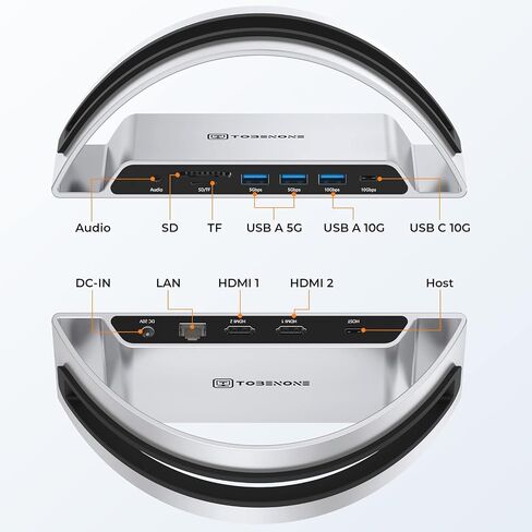 TobenONE Laptop Docking Station Dual Monitor 4K, Vertical Dock with 2 HDMI in Kuwait