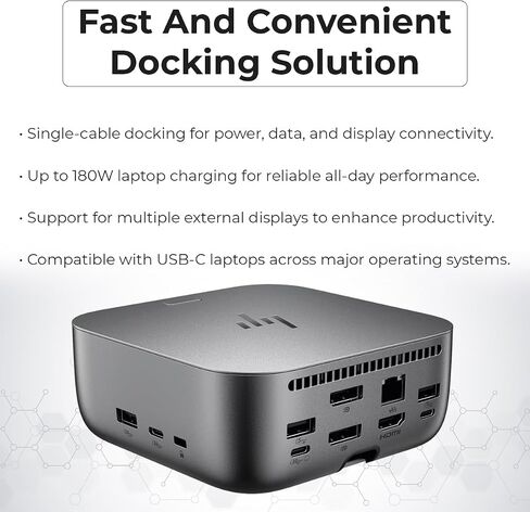 Thunderbolt 4 Ultra 180W G6 Dock (9X481UT#ABA) Bundle with Anyhdd DP & HDMI andUSB C to C Cables, and Anyhdd Microfiber Cleaning Cloth in Kuwait