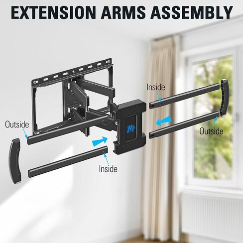 Mounting Dream TV Wall Mount for 42-84 Inch TVs, Full Motion Articulating Bracket with Swivel and Tilt, Max VESA 600x400mm, Up to 100lbs, Fits 16" Wood Studs MD2619 in Kuwait