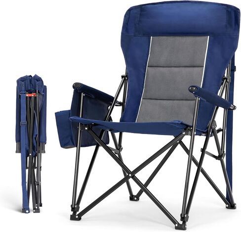 High Back Oversized Camping Chairs for Adults Support 500LBS Blue in Kuwait