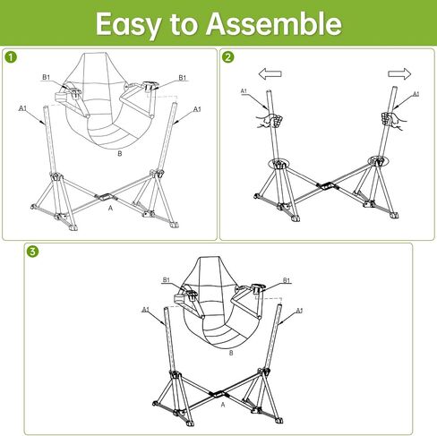 Aohanoi Hammock Camping Chair,Heavy Duty Swinging Rocking Camping Chairs for Adults Support Up to 400lbs,Folding Portable Chair with Cup Holder and Headrest Pillow in Kuwait