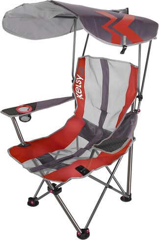 Kelsyus Original Foldable Canopy Chair for Camping, Tailgates, and Outdoor Events, Grey/Red in Kuwait