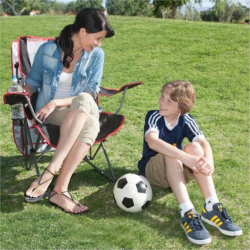 Kelsyus Original Foldable Canopy Chair for Camping, Tailgates, and Outdoor Events, Grey/Red in Kuwait