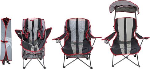 Kelsyus Original Foldable Canopy Chair for Camping, Tailgates, and Outdoor Events, Grey/Red in Kuwait