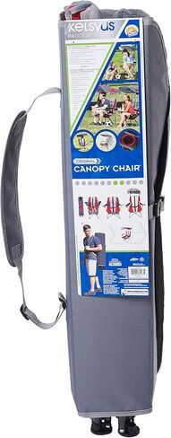Kelsyus Original Foldable Canopy Chair for Camping, Tailgates, and Outdoor Events, Grey/Red in Kuwait
