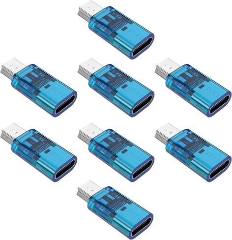 Fidioto Blackened USB-C to Mini USB Adapter，(8-Pack) Type C Female to Mini USB 2.0 Male Converter Support Charge & Data Sync for GPS Receiver/Digital Camera/Dash Cam/MP3 Player etc in Saudi Arabia