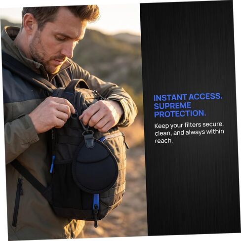 HEALLILY 2pcs Camera Filter Storage Pouch with Clip, Polyester Travel Case in Saudi Arabia