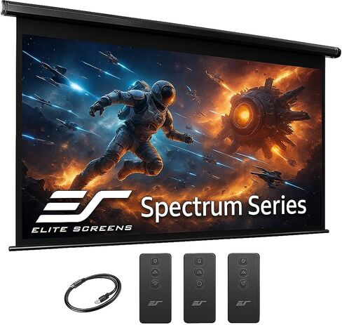 Elite Screens Spectrum Swift-RC1, 115-INCH Motorized Projector Screen Movie Home Theater Gaming 4K/8K Retractable Electric Projection Screen, ELECTRIC115H2 in Saudi Arabia