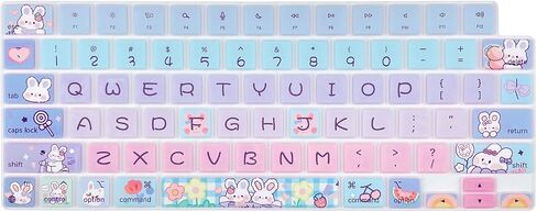 Keyboard Cover for MacBook Pro 14''/16'' (A2442 A2779 A2918 A2992 A2485 A2780 A2991) M1 M2 M3 Pro/Max, MacBook Air 13.6''/15'' (A2941 A3114 A2681 A3113) M2 M3, Cute Bunny in Kuwait