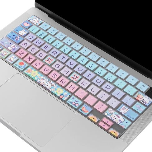 Keyboard Cover for MacBook Pro 14''/16'' (A2442 A2779 A2918 A2992 A2485 A2780 A2991) M1 M2 M3 Pro/Max, MacBook Air 13.6''/15'' (A2941 A3114 A2681 A3113) M2 M3, Cute Bunny in Kuwait