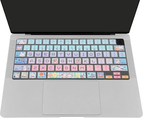 Keyboard Cover for MacBook Pro 14''/16'' (A2442 A2779 A2918 A2992 A2485 A2780 A2991) M1 M2 M3 Pro/Max, MacBook Air 13.6''/15'' (A2941 A3114 A2681 A3113) M2 M3, Cute Bunny in Kuwait