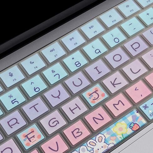 Keyboard Cover for MacBook Pro 14''/16'' (A2442 A2779 A2918 A2992 A2485 A2780 A2991) M1 M2 M3 Pro/Max, MacBook Air 13.6''/15'' (A2941 A3114 A2681 A3113) M2 M3, Cute Bunny in Kuwait