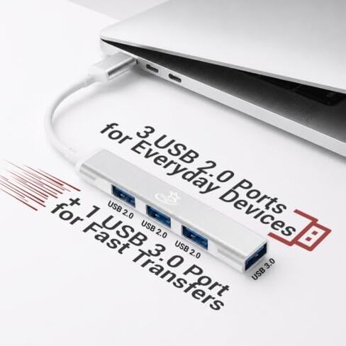 Red Star Tec USB C and USB A Hub Bundle, 2 Bundle 4 Port USB Multiport Adapters with USB 3.0 and USB 2.0 Ports, High Speed Data Transfer up to 5Gbps, Portable Aluminum USB Port Expanders for Laptop in Kuwait