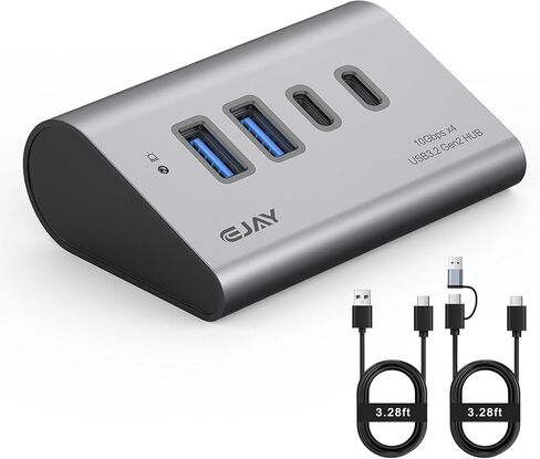 EJAY 10Gbps USB 3.2 Hub, 4-Port USB C/A Splitter for SSD,Laptop,PC,Mac in Kuwait