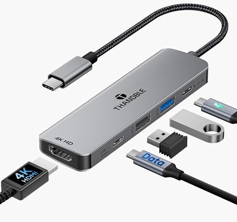 5 in 1 USB C Hub, 4K USBC to HDMI Multiport Adapter for Laptop/Mac in Kuwait