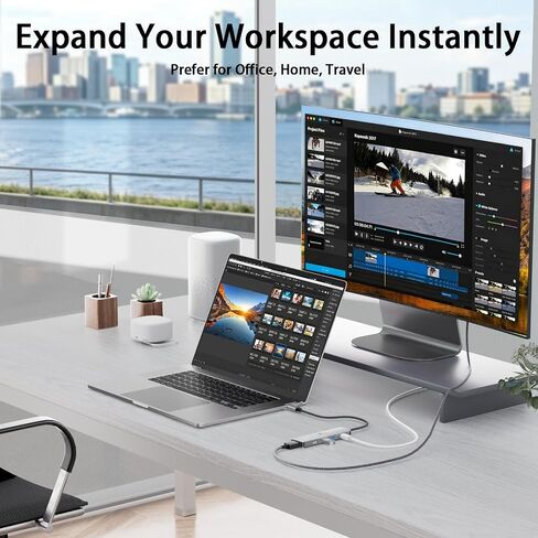 5 in 1 USB C Hub, 4K USBC to HDMI Multiport Adapter for Laptop/Mac in Kuwait