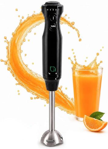 WILLOW Eco Series 5 Speed Immersion Blender Handheld, Powerful yet Quiet 500 Watt Electric Stick Blender with Turbo Mode & Removable Base, Hand Blender for Soup, Smoothie, 304 Stainless Steel - GREEN in Kuwait