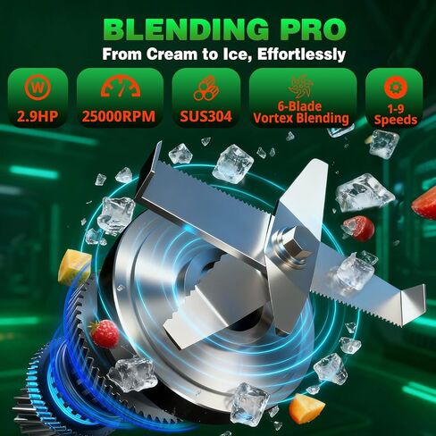 VONCI 2200W Commercial Blender with Sound Enclosure, 135 oz Large Capacity in Kuwait