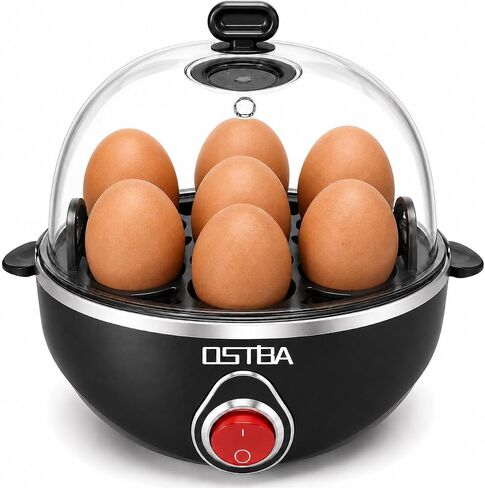 OSTBA Electric Egg Cooker, 7-Egg Boiler for Hard Boiled Eggs, Black in Kuwait