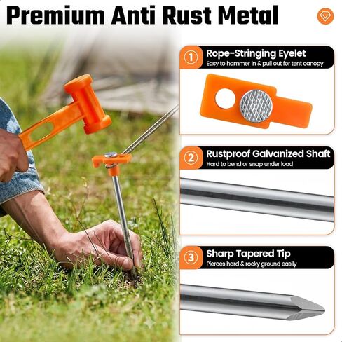 Matenf Heavy Duty Tent Stakes 8PCS in Kuwait