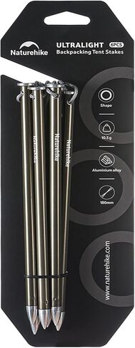 Naturehike 6 Pack Tent Stakes 7075 Aluminum Alloy Metal Camping Tent Pegs in Kuwait