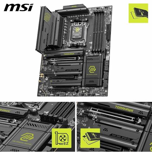 Micro Center CPU Motherboard Memory Combo: AMD Ryzen 7 9800X3D CPU Processor + MSI MAG X870E Tomahawk WiFi Motherboard + KLEVV Urbane V RGB DDR5 32GB 6000MHz CL30 Ram Memory White in Kuwait