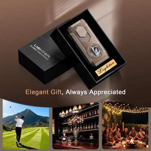 5-in-1 Torch Lighter, Butane Lighter with Straight & V Cutter, Holder, Draw Enhancer Tool, Triple Windproof Flame, Refillable Butane Torch Lighter, Cool Lighters with Gift Box for Men, Travel, Candle in Kuwait