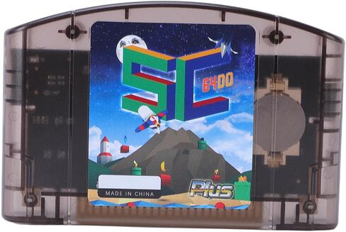Bewinner Game Cartridge Fit for N64 Retro Games 64DD Support Fast Reading Open Source Cartridge with Automatic Save Backup 16GB Memory USB C Emulator ROM Support (Black Transparent) in Kuwait