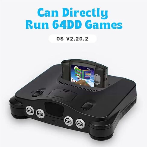 Bewinner Game Cartridge Fit for N64 Retro Games 64DD Support Fast Reading Open Source Cartridge with Automatic Save Backup 16GB Memory USB C Emulator ROM Support (Black Transparent) in Kuwait