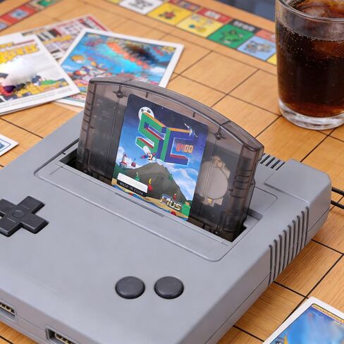 Bewinner Game Cartridge Fit for N64 Retro Games 64DD Support Fast Reading Open Source Cartridge with Automatic Save Backup 16GB Memory USB C Emulator ROM Support (Black Transparent) in Kuwait