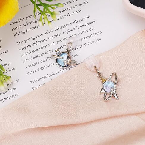 6pcs Dust Plug Charms, Butterfly Star Bow Type C Charging Port Insert Decorating Accessories Charm for Phone & Tablet Decorations for E-Reader Women Teachers Students Gifts in Kuwait