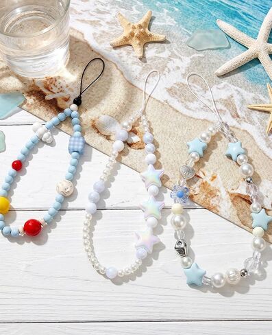 6pcs Phone Charm, Universal Camera Wrist Strap Cute for Phones Bag Keychain Beach Style in Kuwait