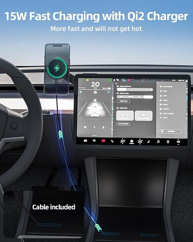 for Qi2 15W Tesla Phone Mount Charger [Heat Restriction] in Kuwait