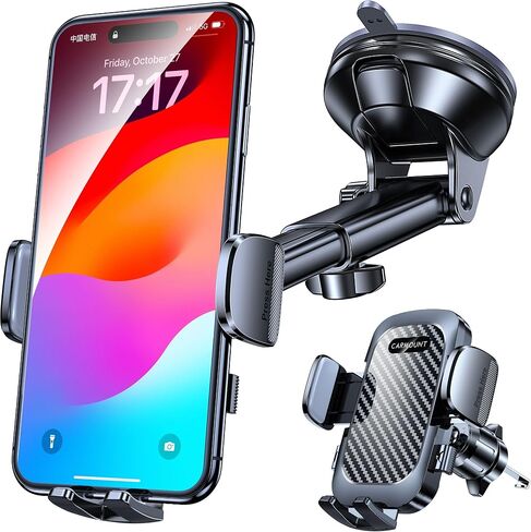 Car Phone Holder Mount【Vacuum Chuck】Cell Phone Car Mount for Dash,Soporte De Telefono Para Carro,Universal Car Phone Mount,Automobile Cell Phone Holder for iPhone and Android Smartphones in Kuwait
